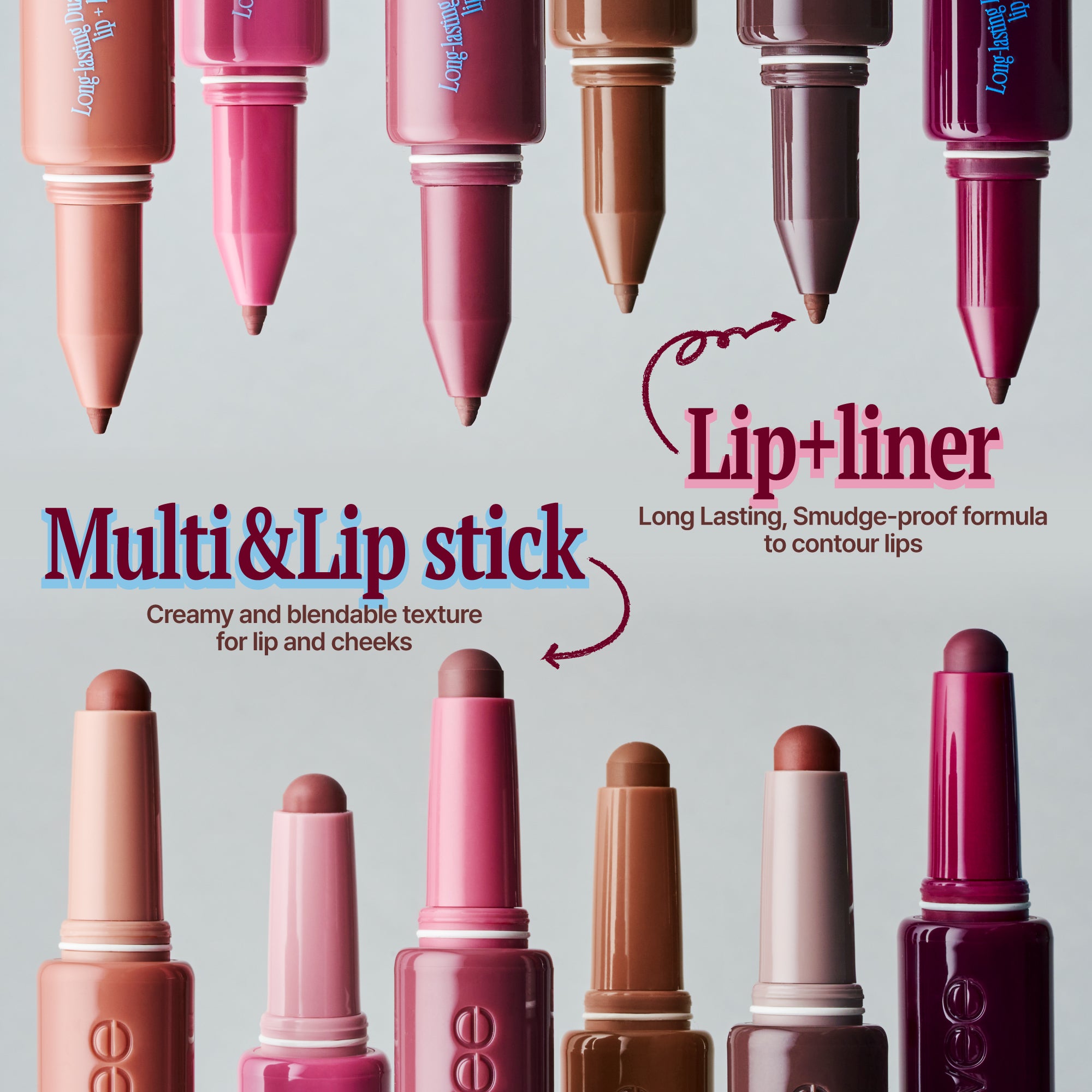 Long-Lasting Dual Coloring Stick Lip+Liner